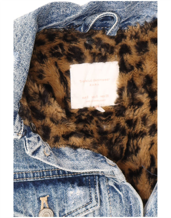 Damski płaszcz jeansowy Sherpa Oversize Zara UK 10 Small Blue