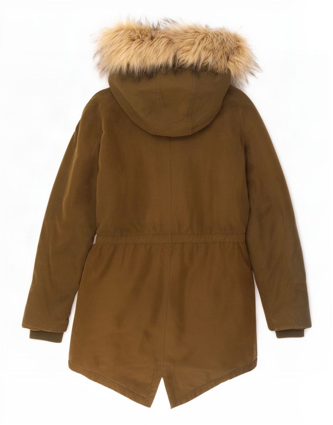 Damska kurtka parka z kapturem oversize Guess UK 6 XS Khaki, poliester