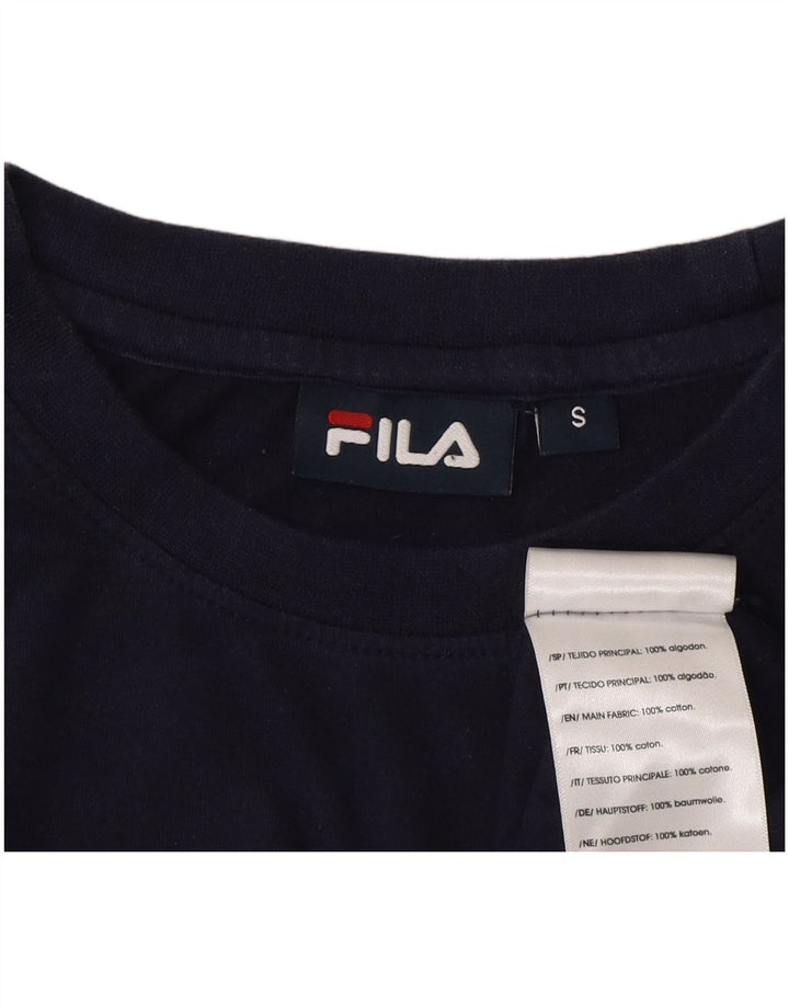 T-shirt męski Fila Top, mały, bawełniany w kolorze granatowym