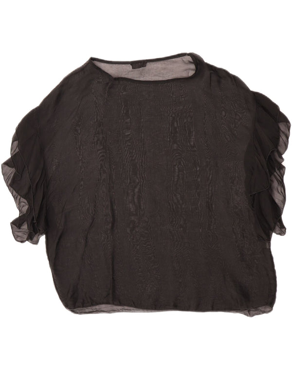 Damska prześwitująca bluzka King Kong Oversize Top UK 10 Small Black Silk