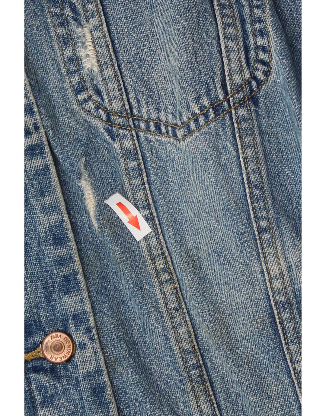 Damska kurtka jeansowa Zara Oversize UK 10, mała, niebieska bawełniana