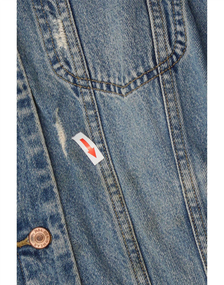 Damska kurtka jeansowa Zara Oversize UK 10, mała, niebieska bawełniana