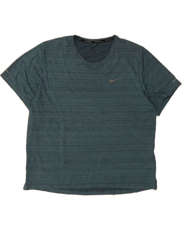 NIKE Mens Dri Fit T-Shirt Top XL Blue Flecked Polyester Vintage Nike and Second-Hand Nike from Messina Hembry 