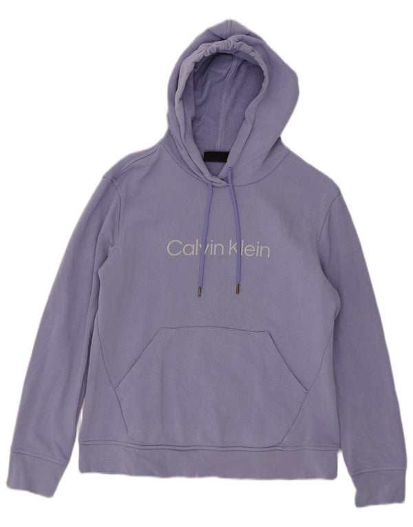 Damski sweter z kapturem i grafiką Calvin Klein UK 14, średni fiolet