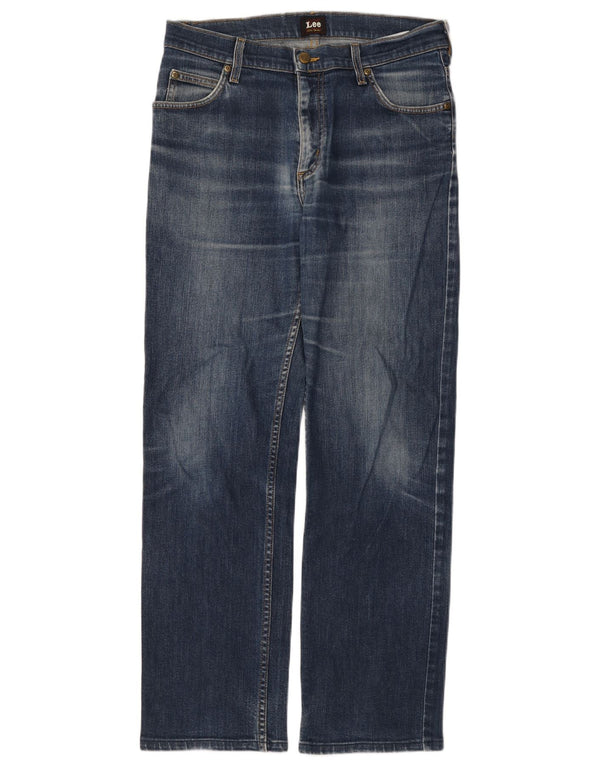 Lee Mens Brooklyn Straight Jeans W32 L32 Blue Cotton