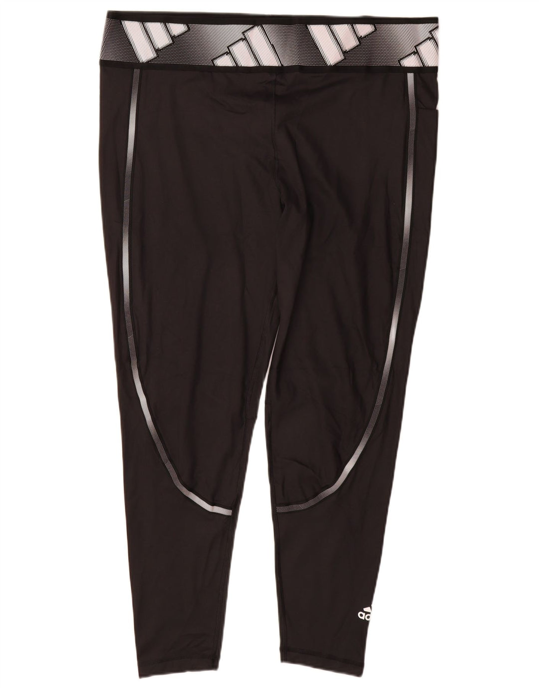 Damskie legginsy Adidas Graphic UK 24/26 2XL Czarny poliester