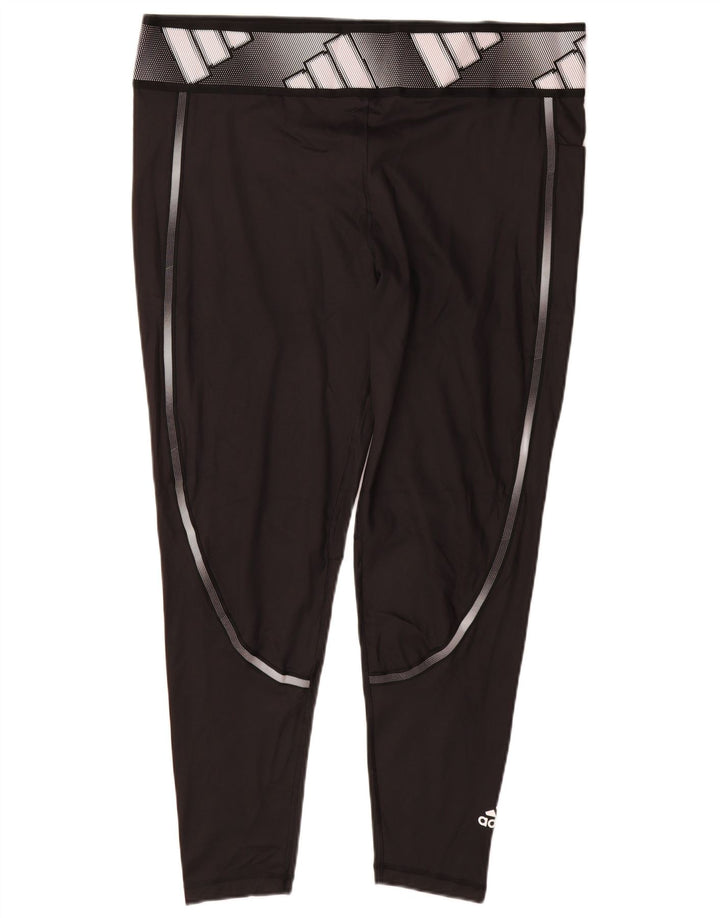 Damskie legginsy Adidas Graphic UK 24/26 2XL Czarny poliester