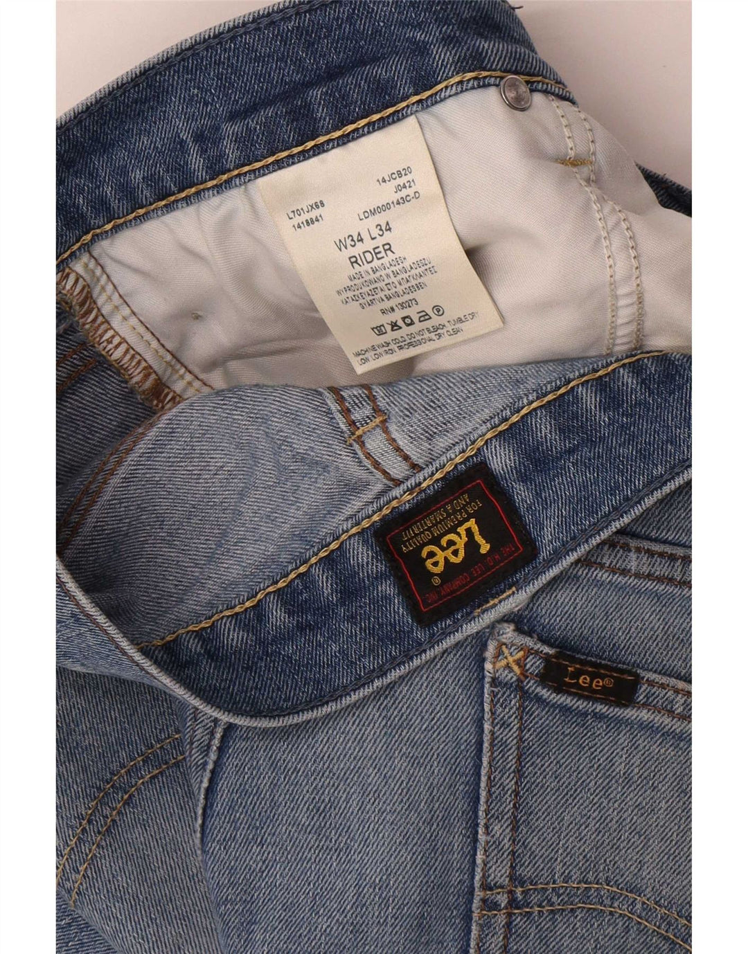 Męskie jeansy Lee Rider Slim W34 L34 Niebieskie bawełniane