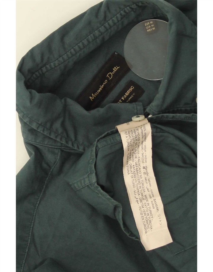 Koszula męska Massimo Dutti, bawełniana, w kolorze średnio zielonym