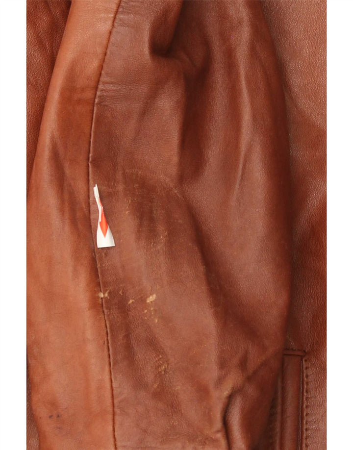 Vintage męska kurtka skórzana bomber UK 42 XL brązowa