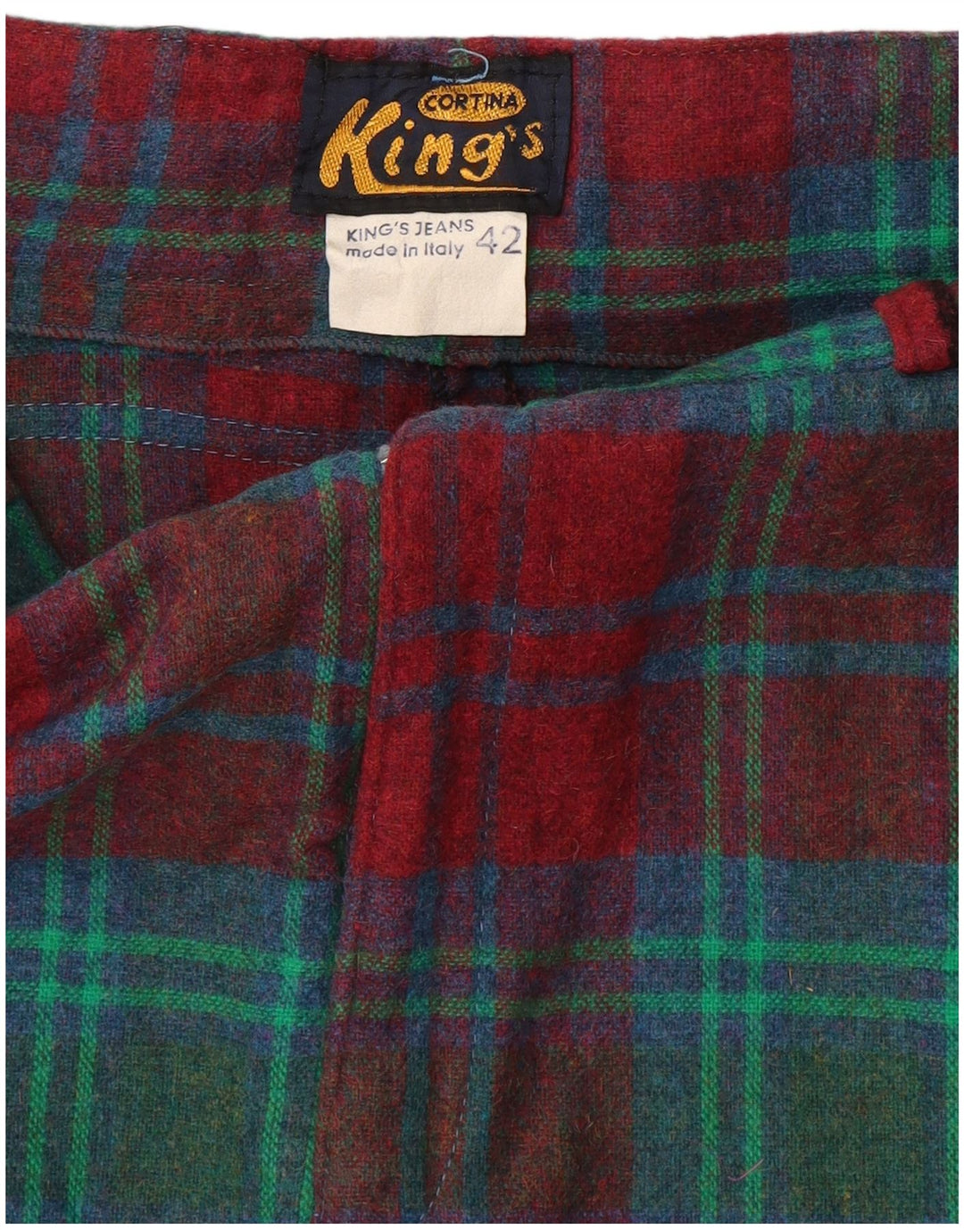 Damska spódnica cargo w stylu vintage IT 42 Medium W28 Wełna w czerwoną kratę