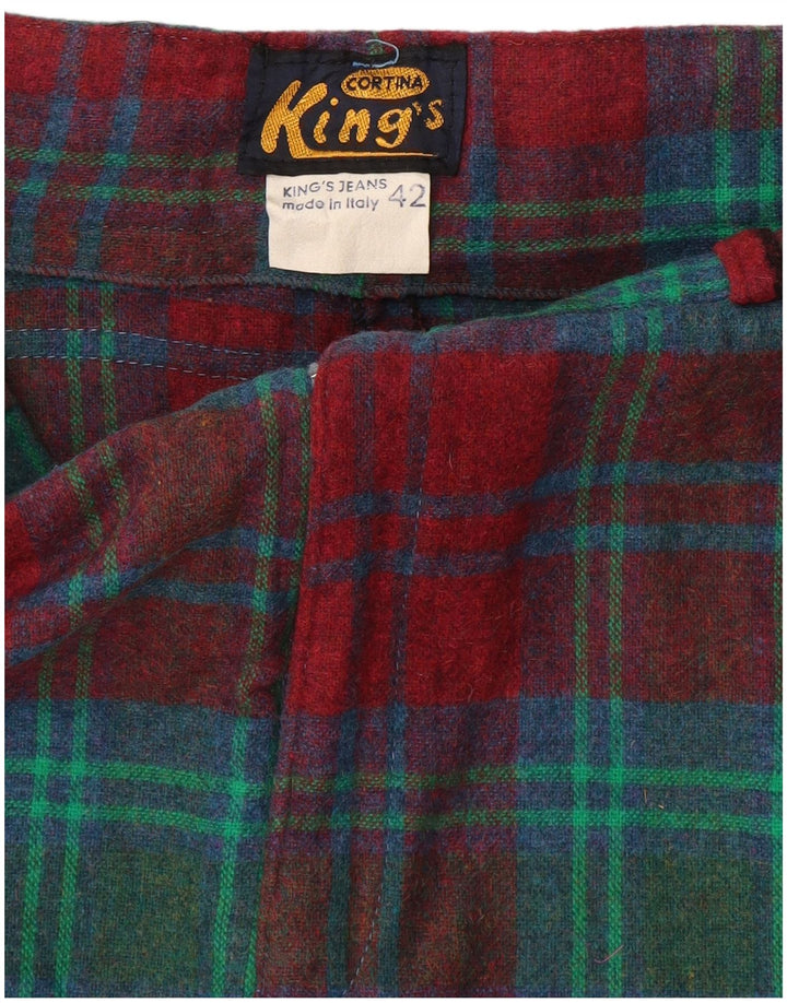 Damska spódnica cargo w stylu vintage IT 42 Medium W28 Wełna w czerwoną kratę