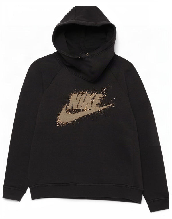 Damski sweter z kapturem Nike Graphic UK 14, średni czarny, bawełniany