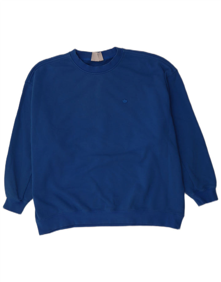 Damski sweter oversize ADIDAS UK 14, duży, niebieski, bawełniany