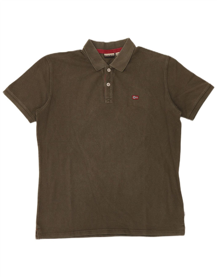 Męska koszulka polo NAPAPIJRI XL, khaki