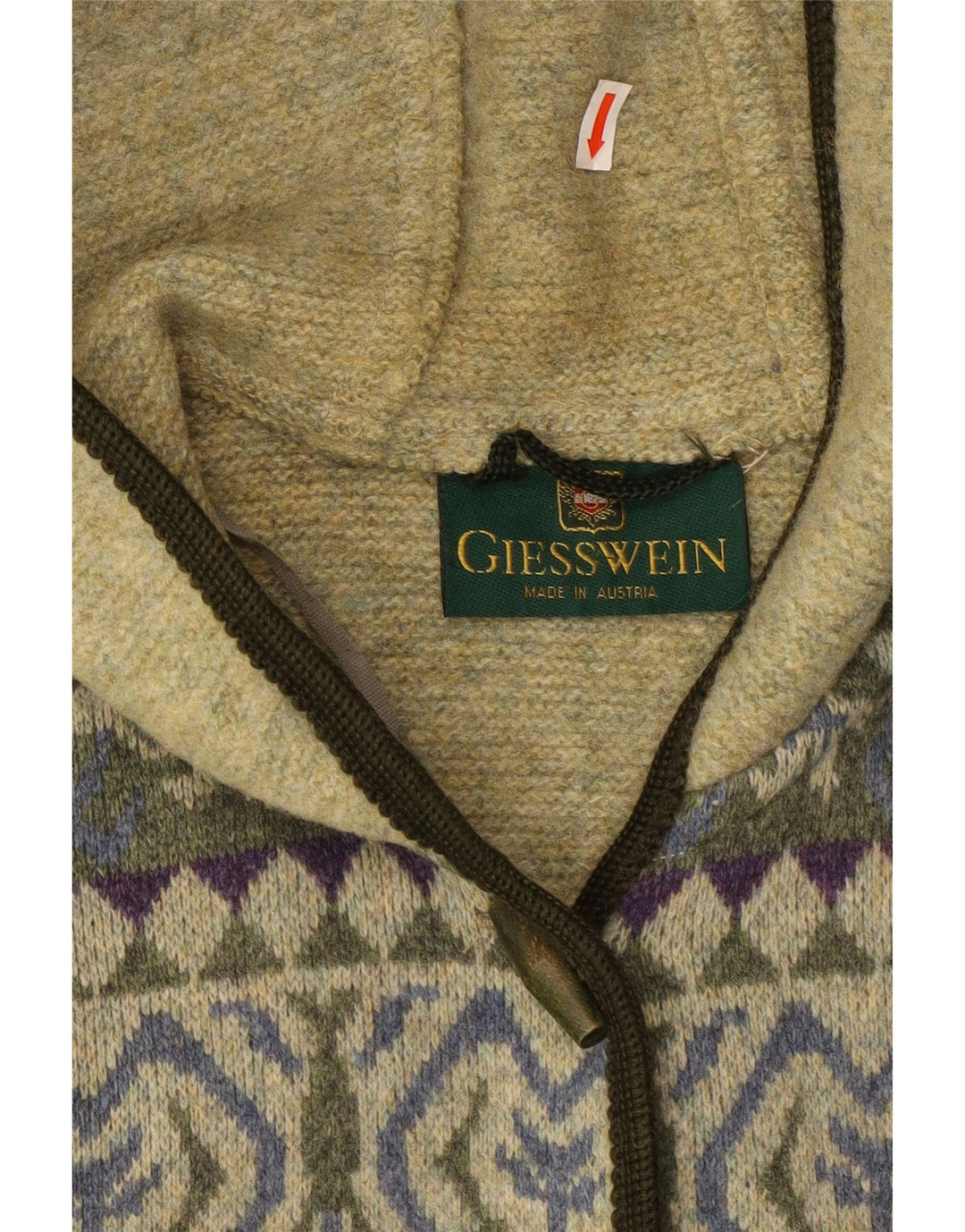 Damski sweter rozpinany z kapturem GIESSWEIN UK 14 Large Green Fair Isle