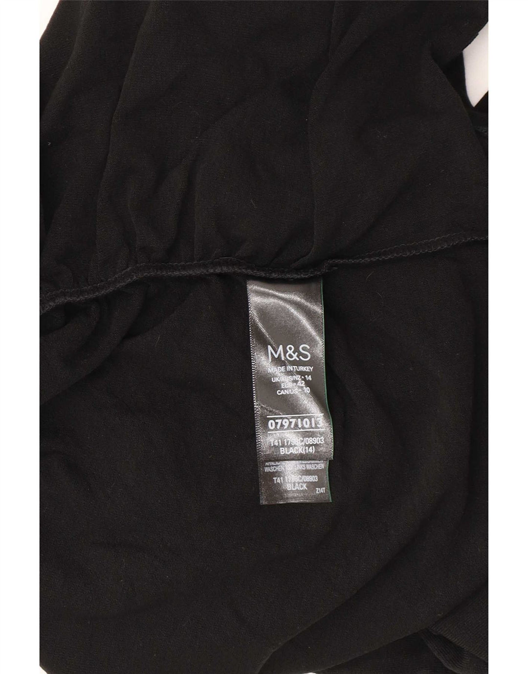 Marks & Spencer Damski top z długim rękawem UK 14, duży, czarny akryl