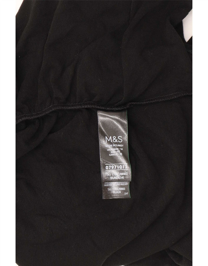 Marks & Spencer Damski top z długim rękawem UK 14, duży, czarny akryl