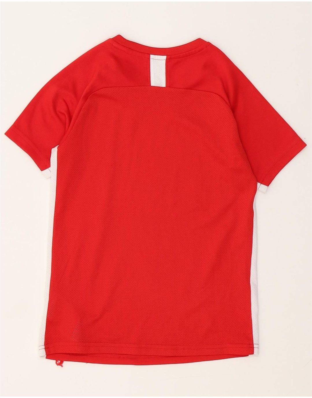 NIKE Boys Dri Fit T-Shirt Top 8-9 Years Small  Red Colourblock Polyester