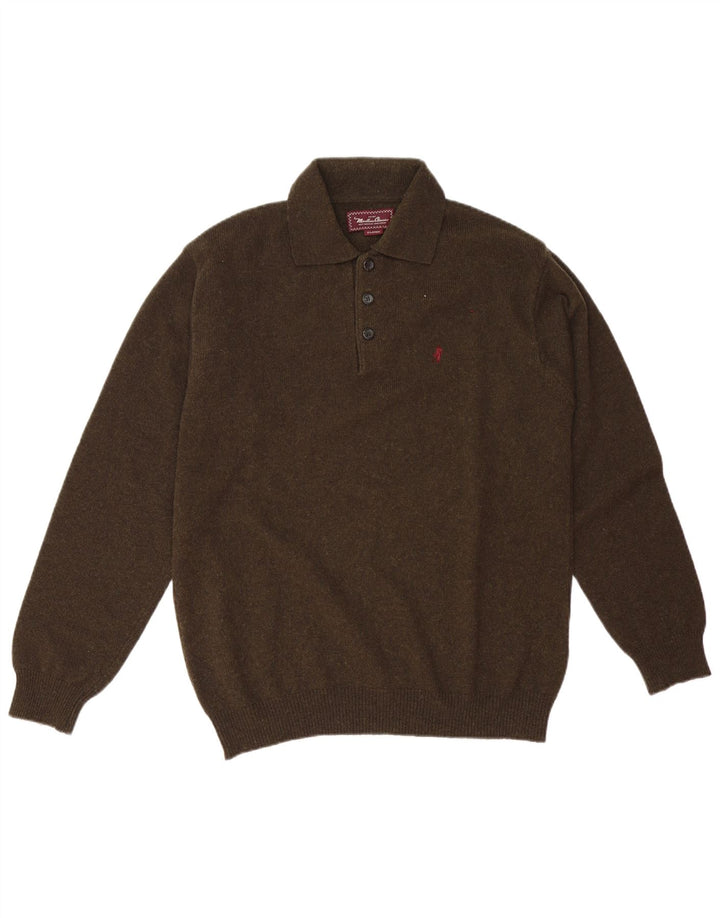 MARLBORO CLASSICS Męski sweter polo XL, wełniany khaki