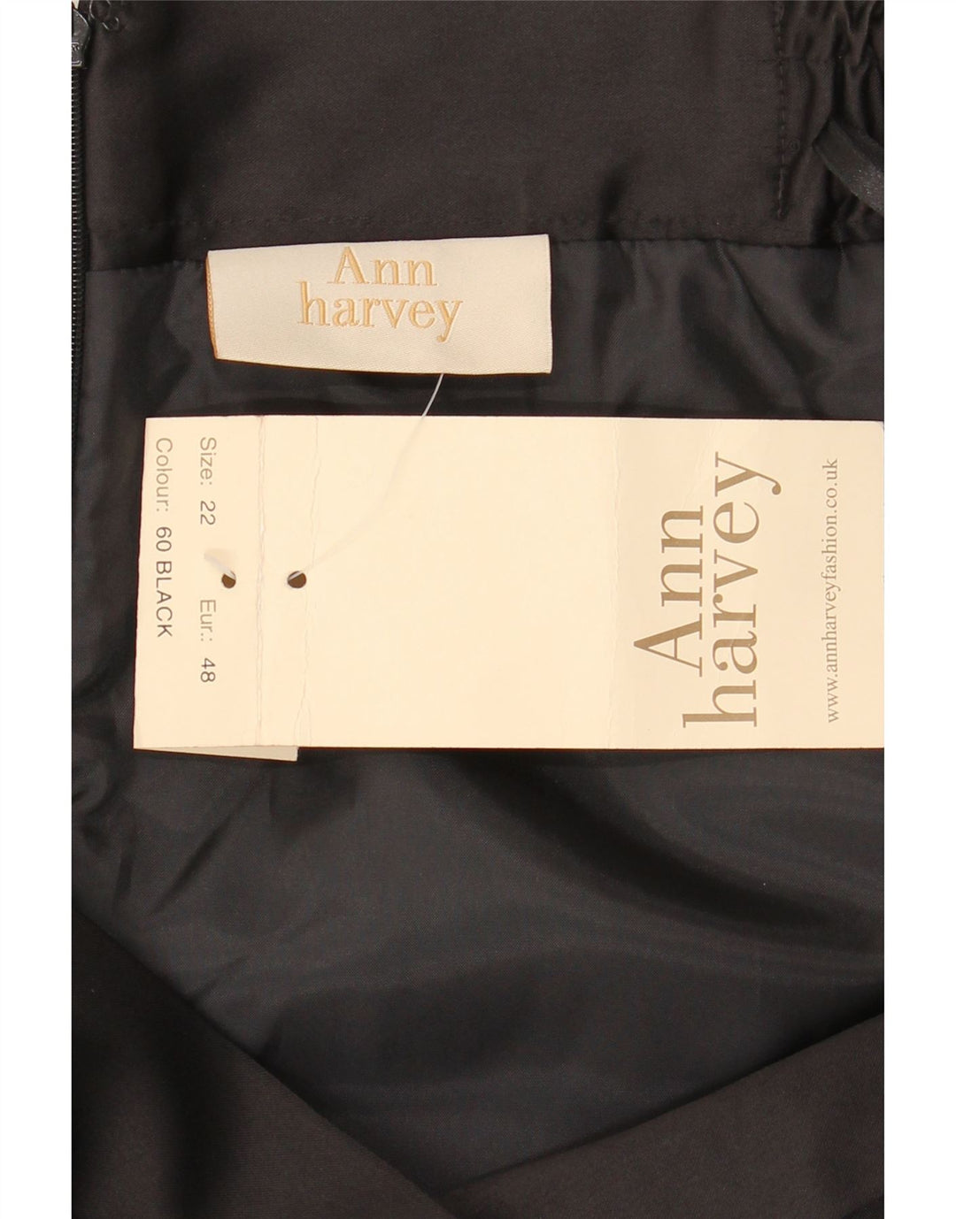 ANN HARVEY Damska prosta spódnica UK 22 2XL W44 Czarny poliester
