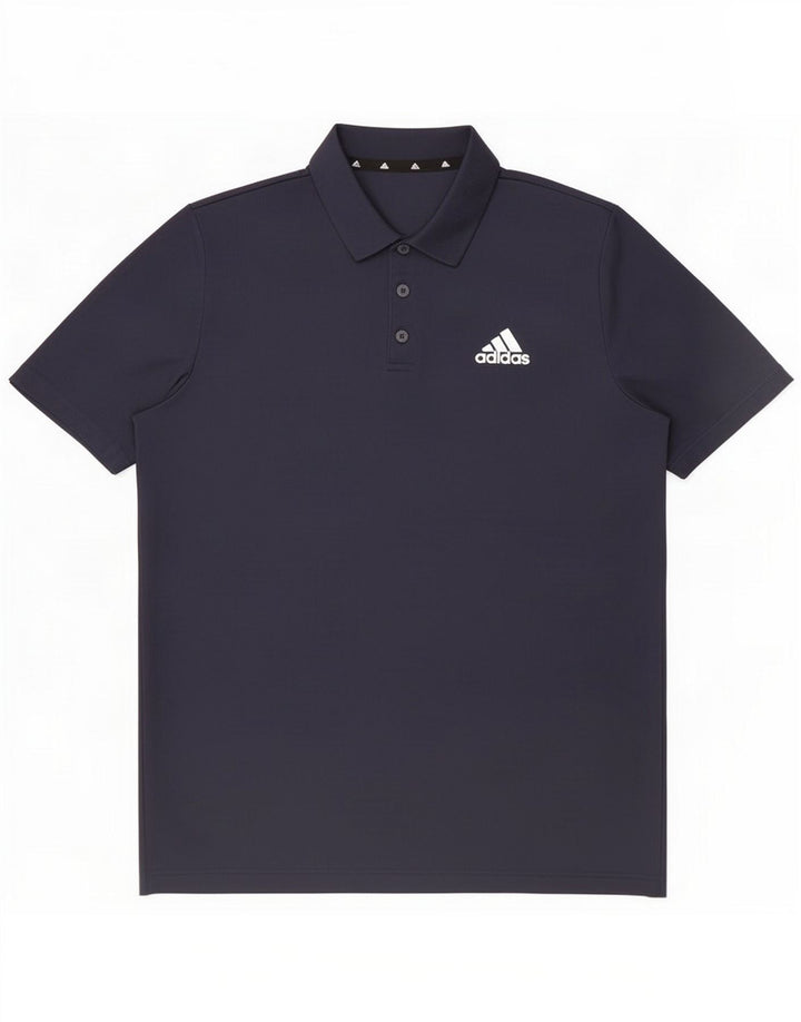 Adidas Mens Polo Shirt Large Navy Blue Polyester