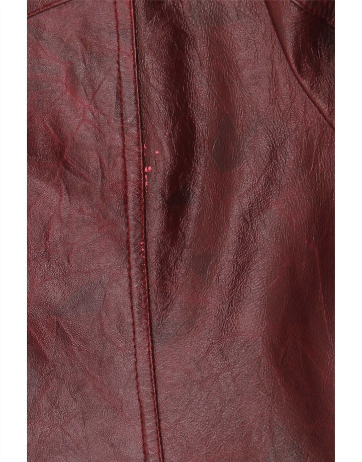 Kurtka skórzana damska Vintage UK 26 5XL Burgundowa