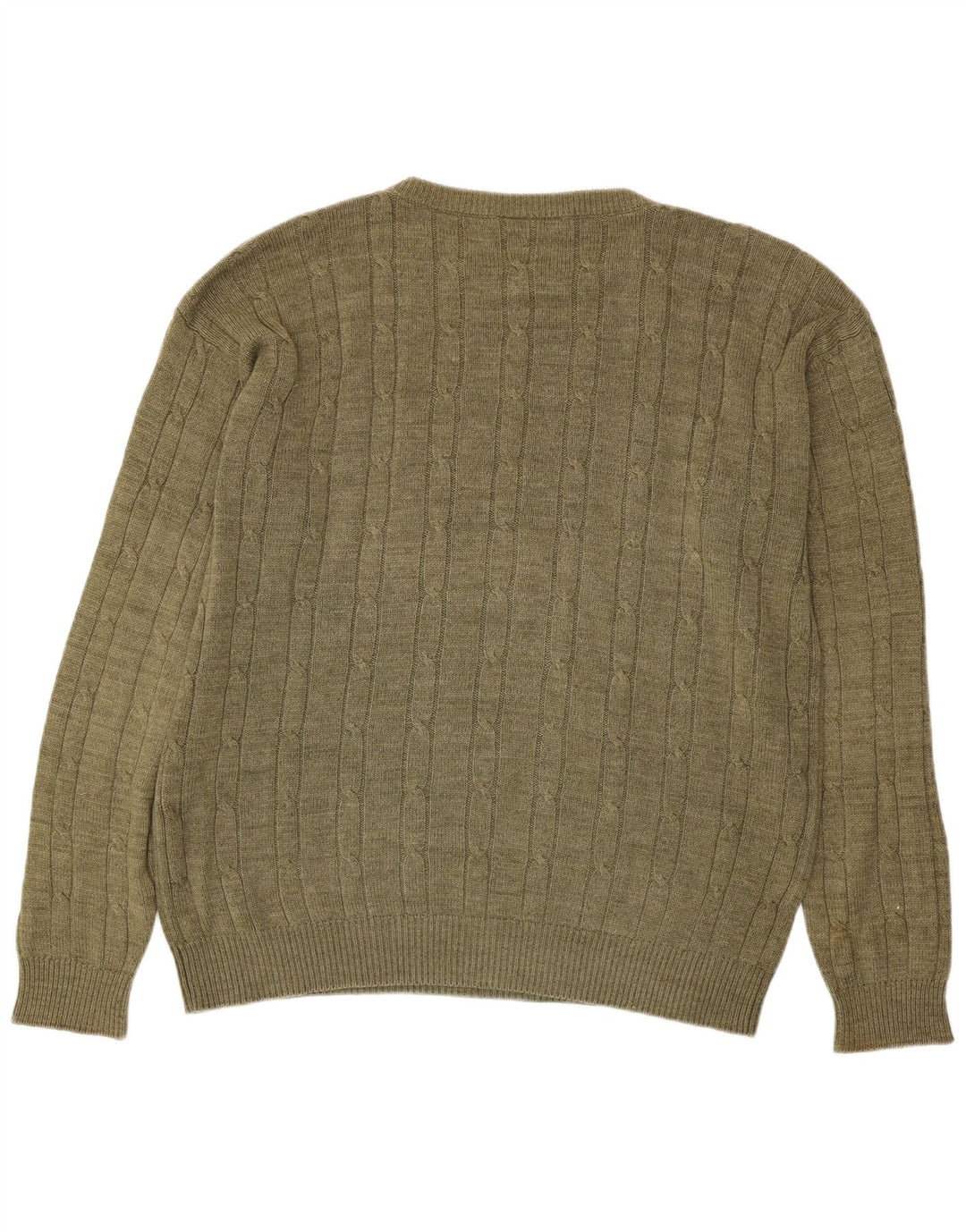 Męski sweter z okrągłym dekoltem MC Gregor, średni khaki