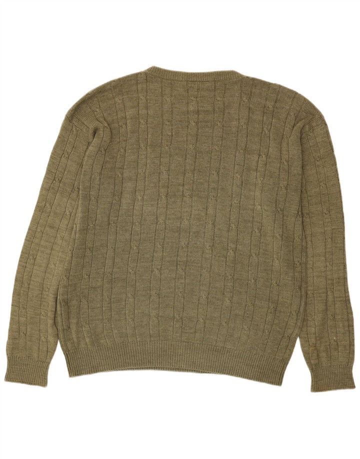 Męski sweter z okrągłym dekoltem MC Gregor, średni khaki