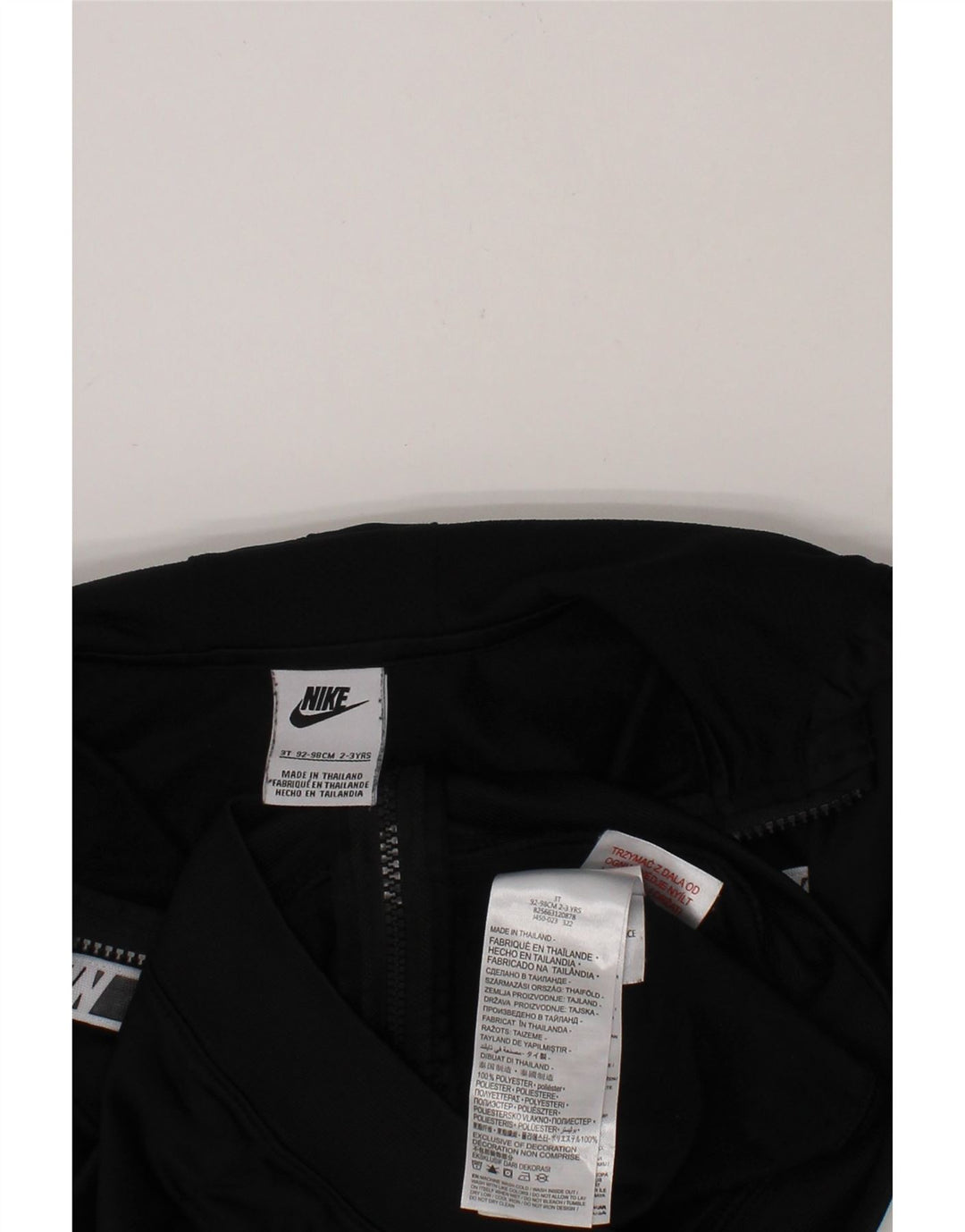 NIKE Boys Graphic Zip Hoodie Sweater 2-3 Years Black Polyester Vintage Nike and Second-Hand Nike from Messina Hembry 
