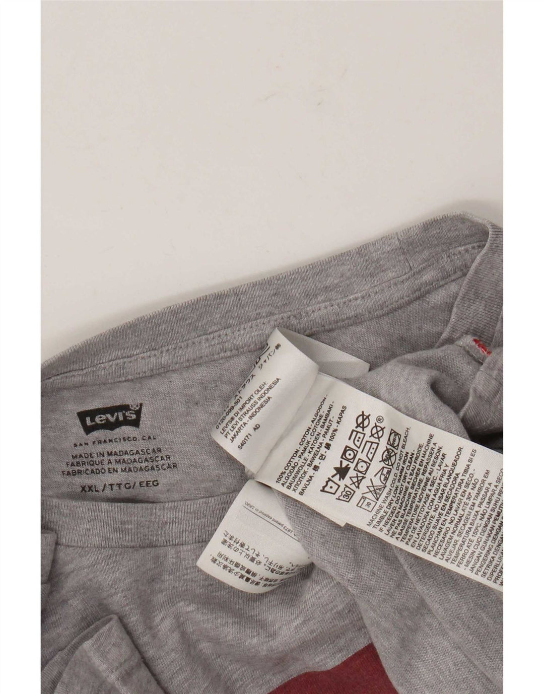 Męska koszulka z grafiką Levi's Top 2XL, szara bawełna