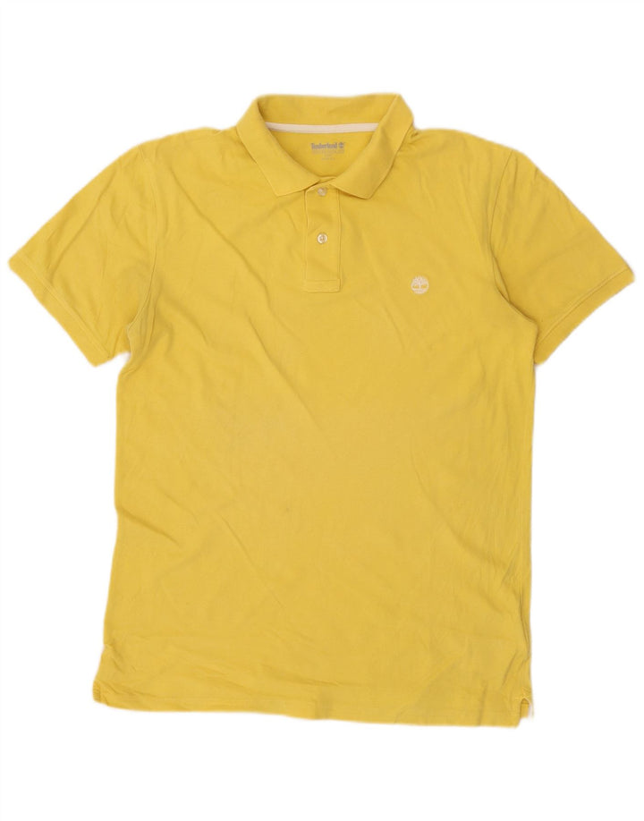 Męska koszulka polo Timberland Slim Fit, średnia żółta bawełna