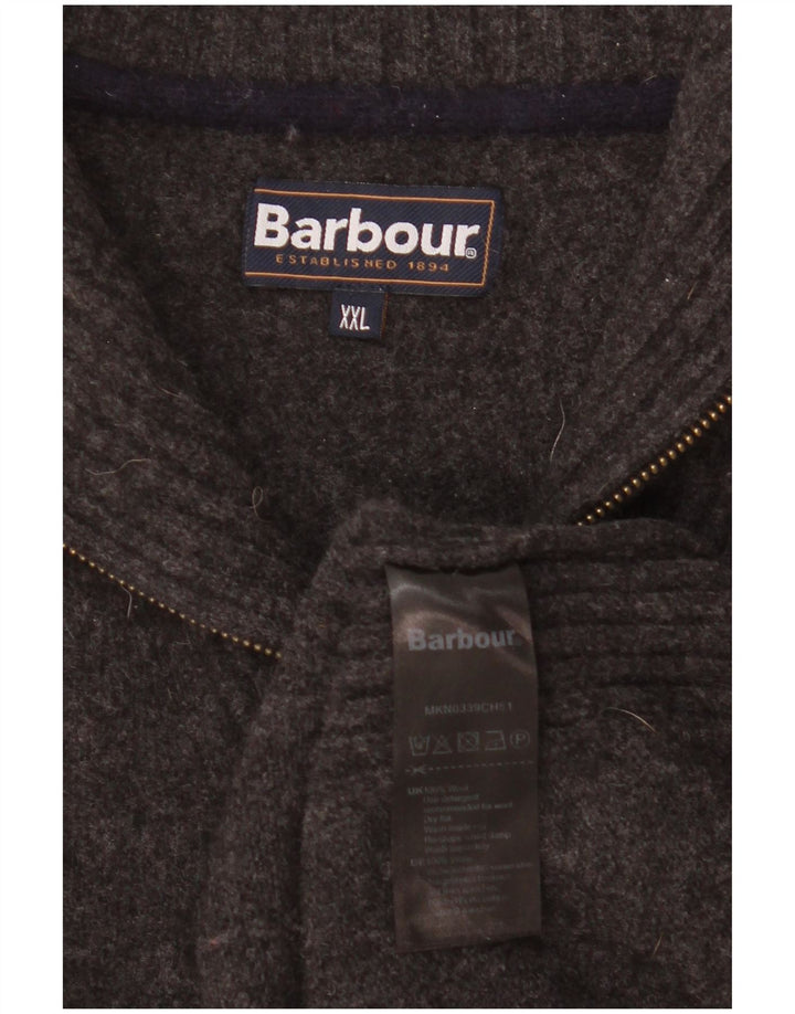 Sweter damski Barbour z zamkiem błyskawicznym UK 20 2XL Szara wełna