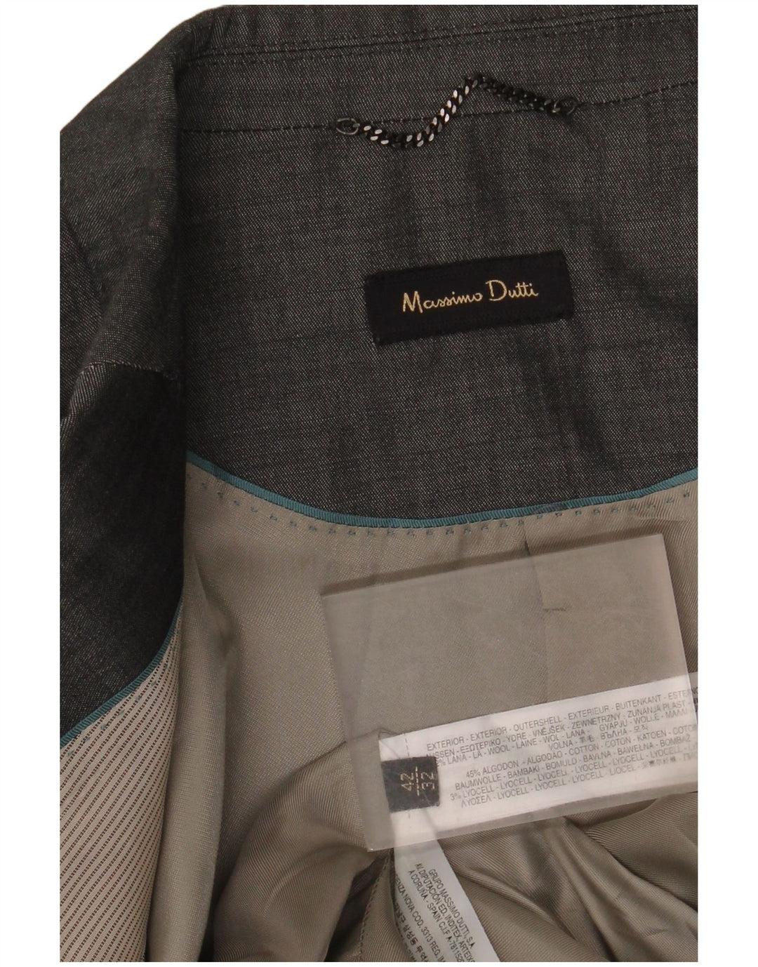 Damska marynarka Massimo Dutti zapinana na 2 guziki EU 42, duża, szara bawełna
