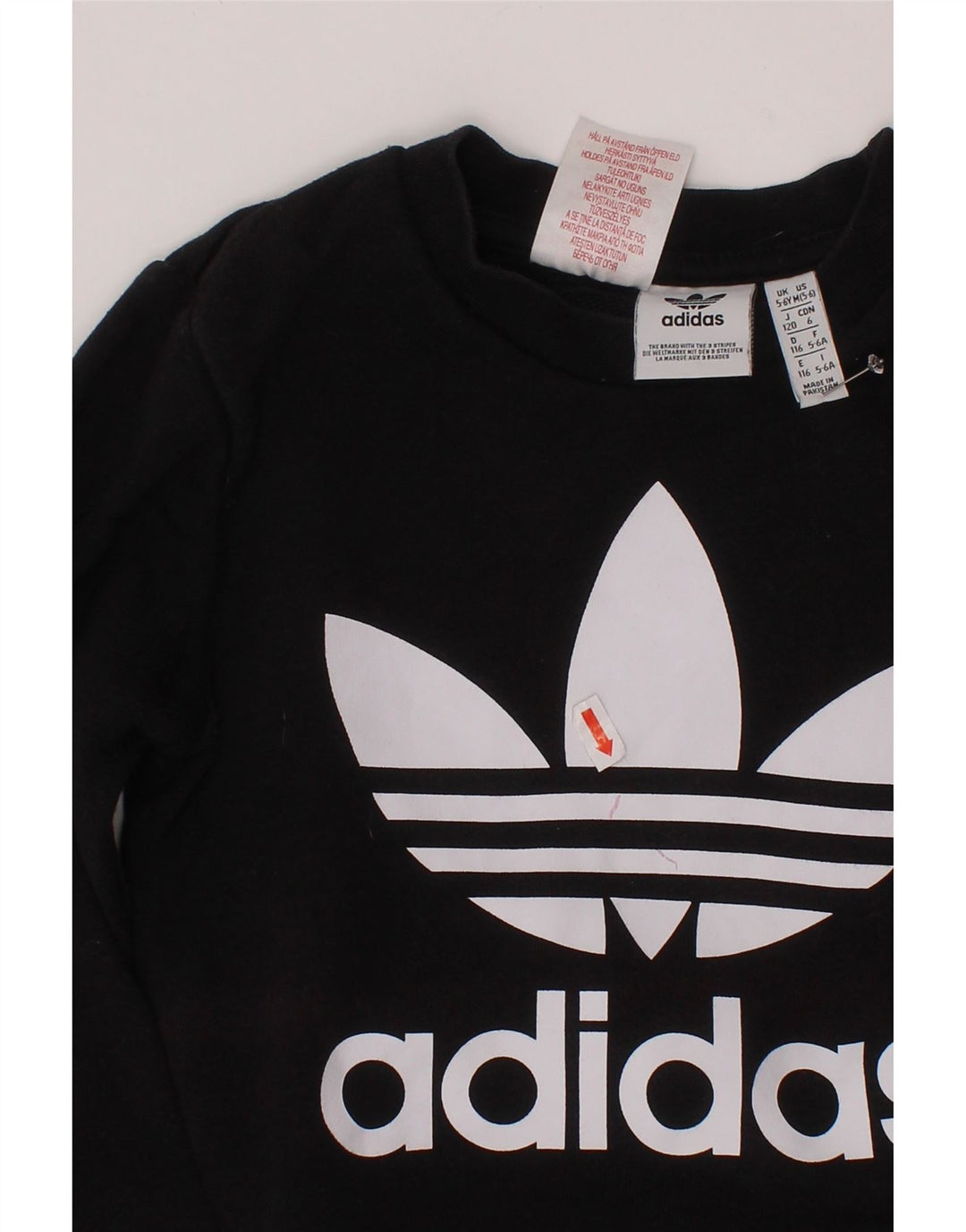 Bluza chłopięca ADIDAS z grafiką, 5-6 lat, czarna, bawełniana