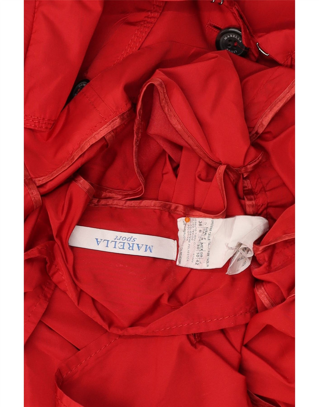 MARELLA Damski trencz UK 10 mały czerwony poliester