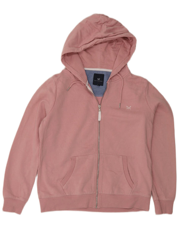 Crew Clothing Damski sweter z kapturem i zamkiem o regularnym kroju, UK 12, średni róż