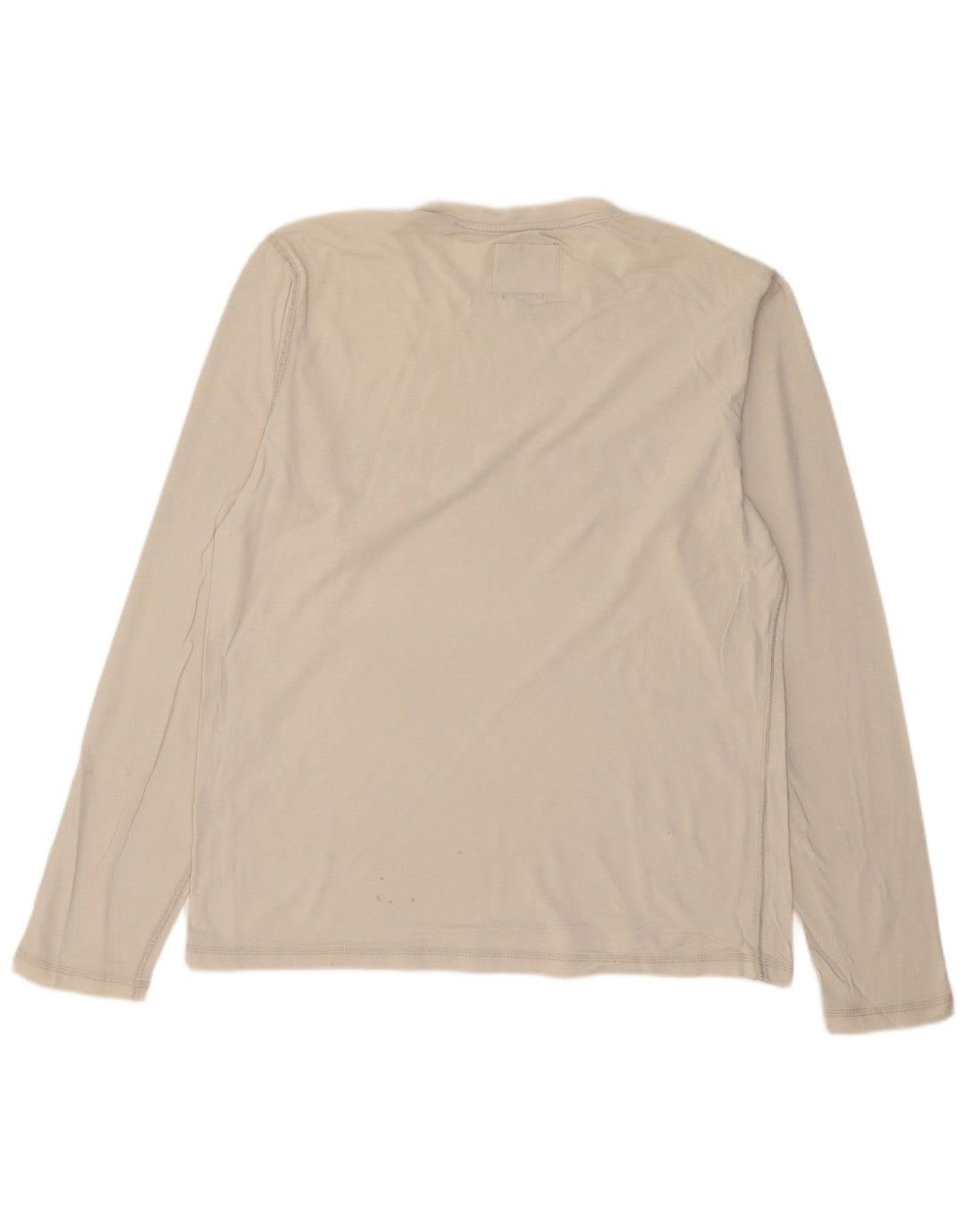 WOOLRICH Męski graficzny top z długim rękawem, duży, złamanej bieli, bawełniany