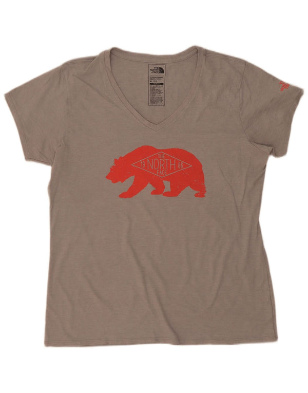 Damska koszulka The North Face Slim Fit Graphic Top UK 18 XL, szary poliester