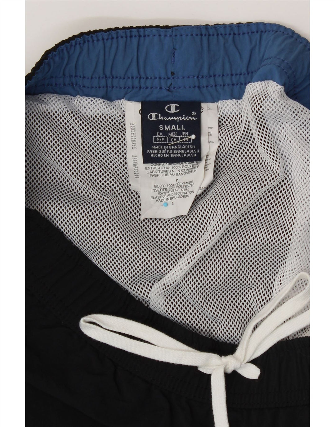 CHAMPION Mens Graphic Swimming Shorts Small  Black Polyamide Vintage Champion and Second-Hand Champion from Messina Hembry 