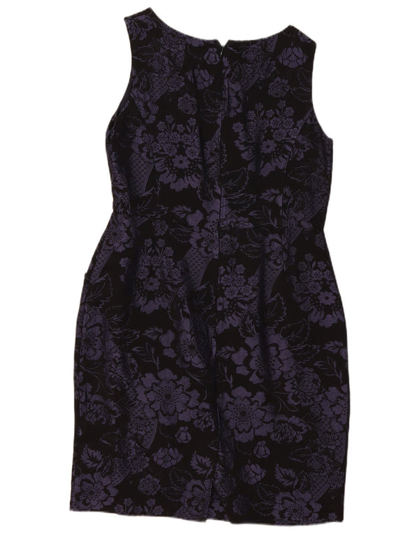 Jigsaw Womens Sleeveless Sheath Dress UK 14 Medium Purple Floral Acetate