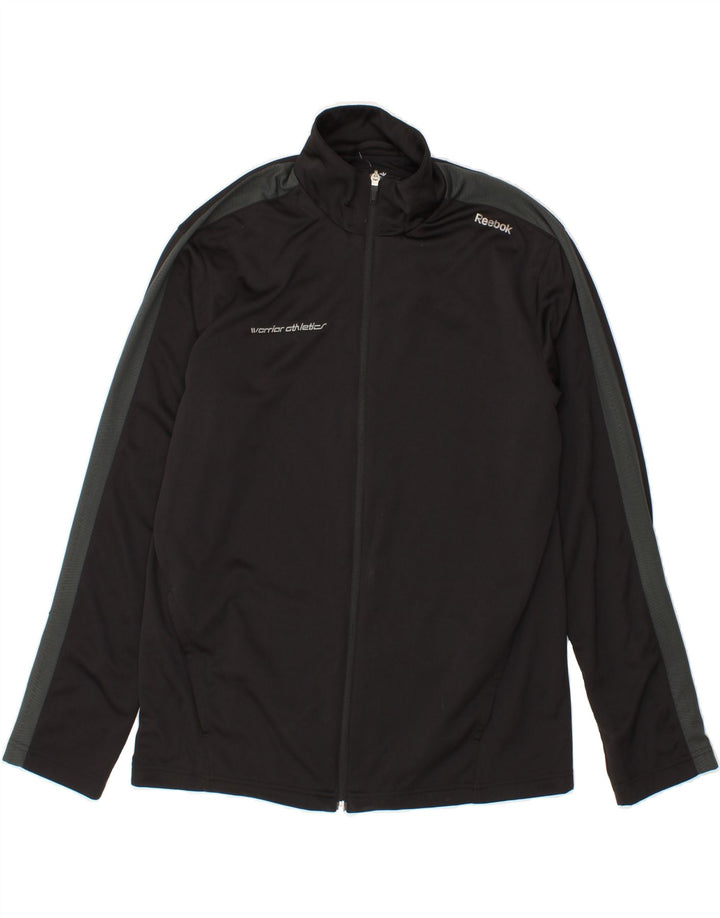 REEBOK Mens Tracksuit Top Jacket Medium Black Colourblock Polyester Vintage Reebok and Second-Hand Reebok from Messina Hembry 
