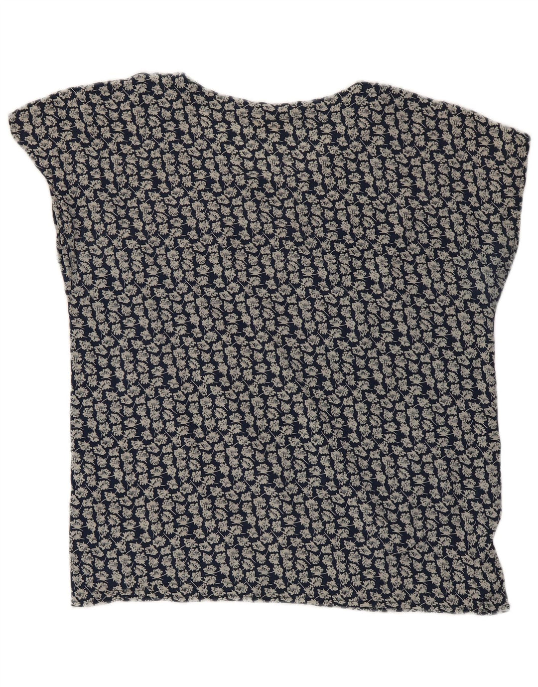 Bluzka damska Vintage Top IT 48 XL Niebieski kwiatowy jedwab