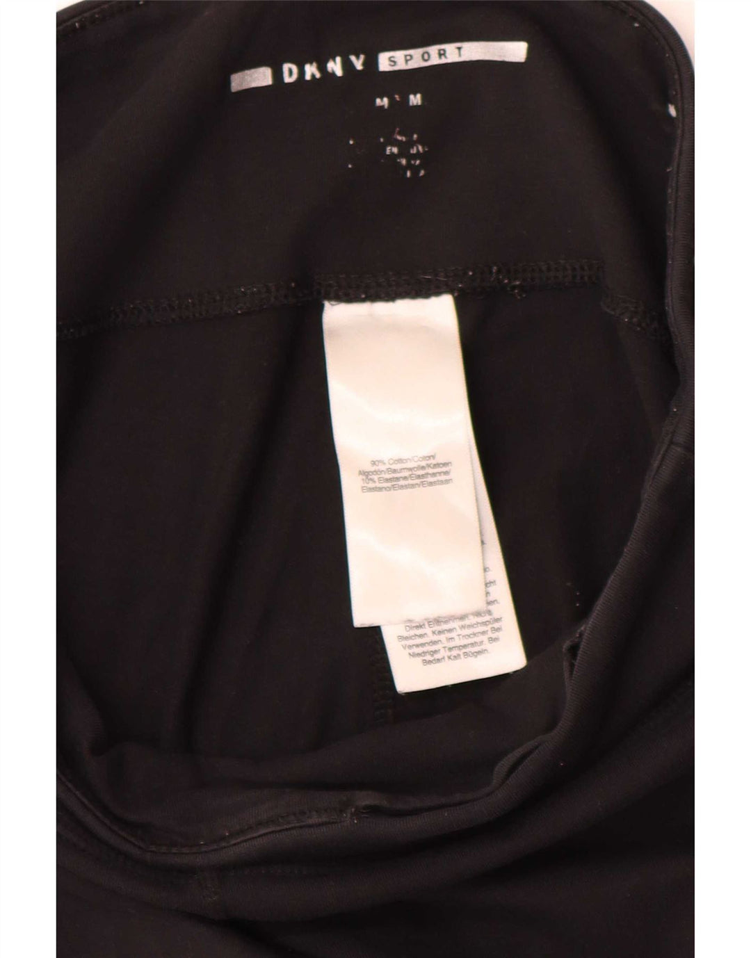 Damskie legginsy graficzne Dkny UK 14, średnie, czarne, bawełniane
