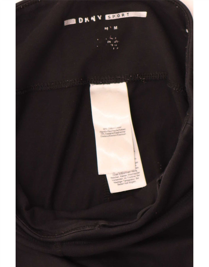 Damskie legginsy graficzne Dkny UK 14, średnie, czarne, bawełniane