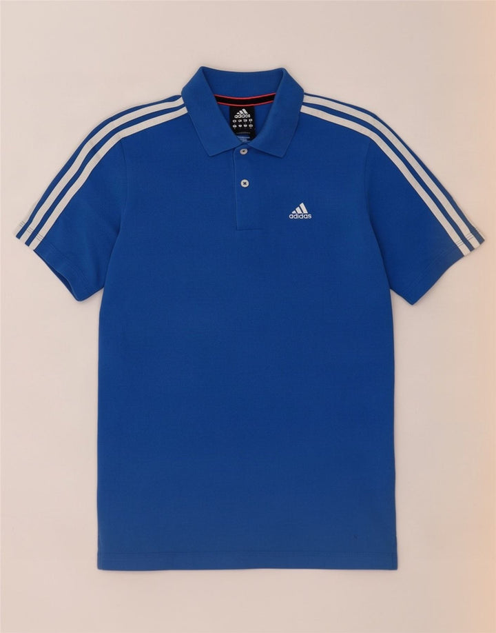 Męska koszulka polo Adidas Climalite, mała, niebieska, bawełniana
