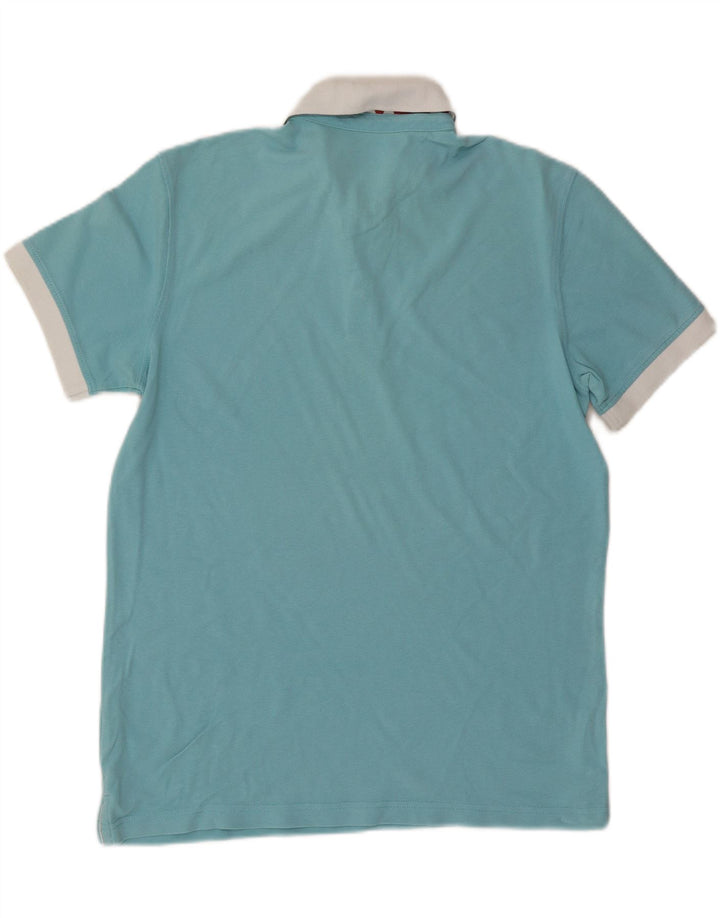 Męska koszulka polo NAPAPIJRI XL, niebieska, bawełniana w bloki kolorów