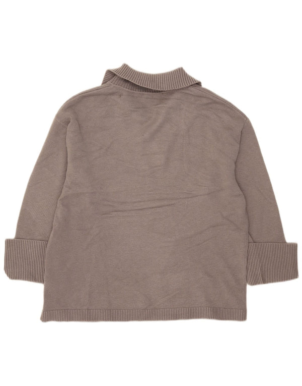 Damski sweter oversize Zara z golfem UK 10 Small, szara wiskoza