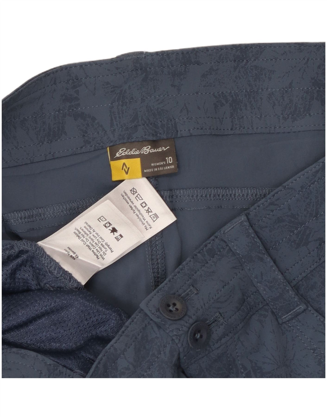 Damskie spodenki cargo Eddie Bauer US 10 Large W32 Niebieski kwiatowy nylon