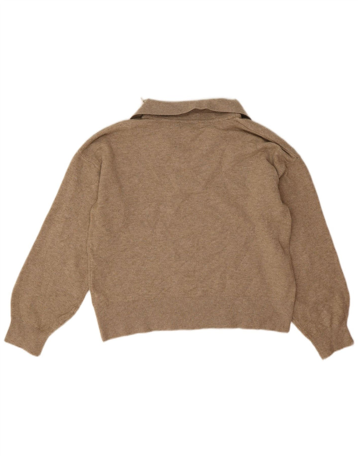 Marks & Spencer Damski sweter z krótkim rękawem, UK 14, średni beż